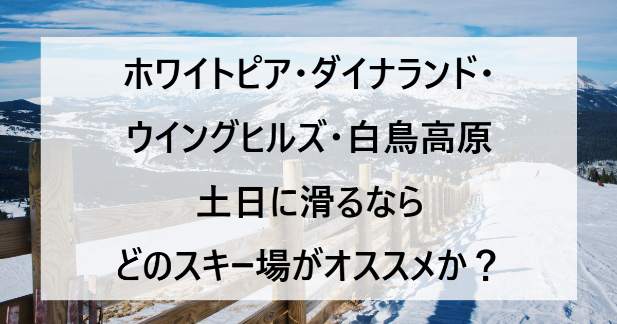 【12/12更新】奥美濃エリアのスキー場ゲレンデ情報