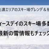1月14日の奥美濃エリアのスキー場ゲレンデ＆積雪情報